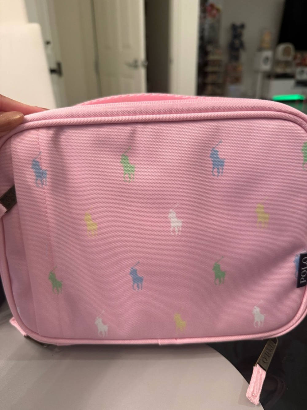 Polo by Ralph Lauren Pink Kids Lunch Bag with Pastel Pony Logos